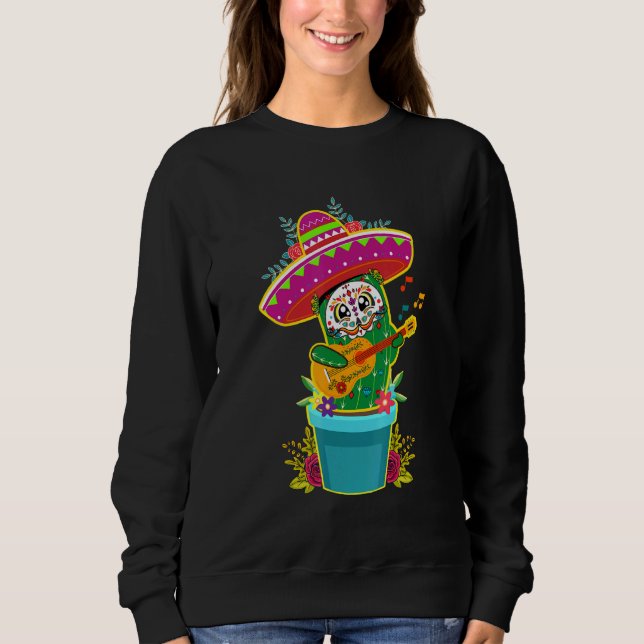 Cactus Dia De Los Muertos Calaveras De Cactus Suga T Shirt (Framsida)