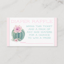 Cactus Diaper Raffle Biljett
