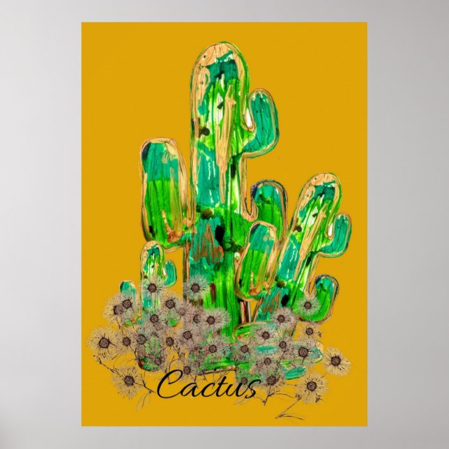 Cactus Digital Art Poster (Framsidan)