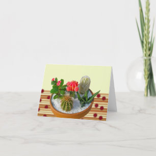 Cactus Dish Garden Note Card Kort