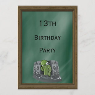 Cactus DJ 13:e födelsedagen Inbjudningar