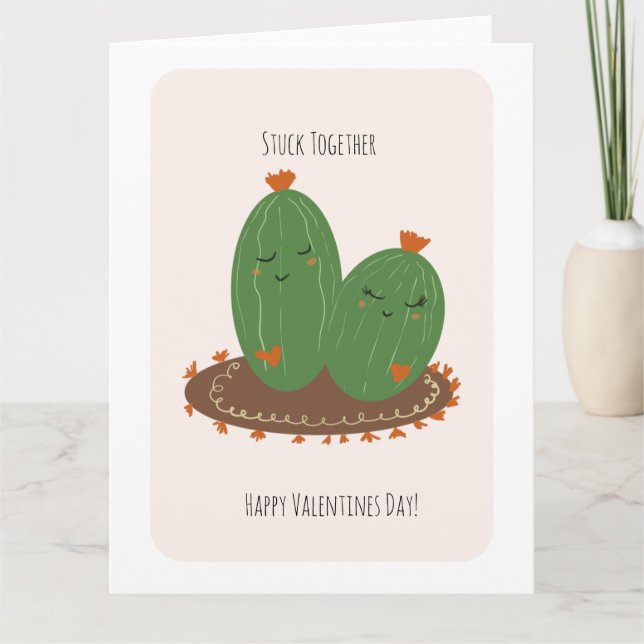 Cactus Doodle Valentines Day  Kort (Framsida)