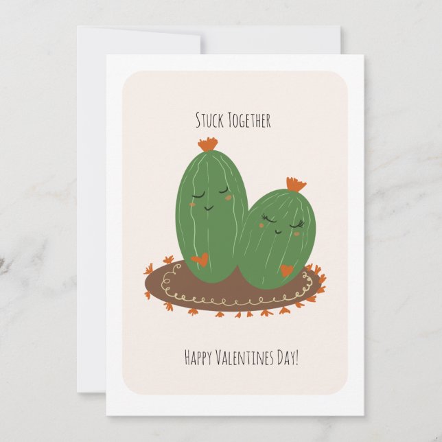 Cactus Doodle Valentines Day  Kort (Framsida)