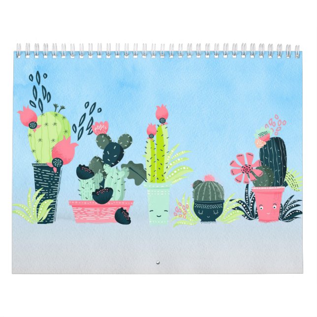 Cactus Family Watercolor Kalender (Omslag)