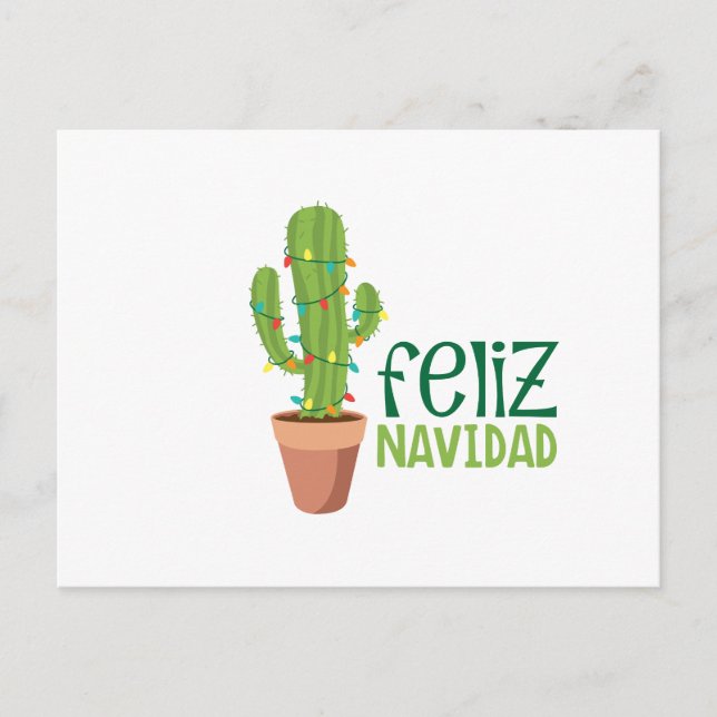 Cactus Feliz Navidad Vykort (Framsida)