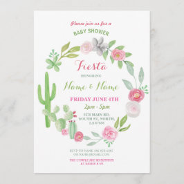 Cactus Fiesta Baby Shower Girl Boy Mexican Inbjuda Inbjudningar