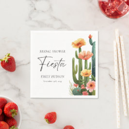 Cactus Fiesta Blommig Bröllopsdusch Pappersservett