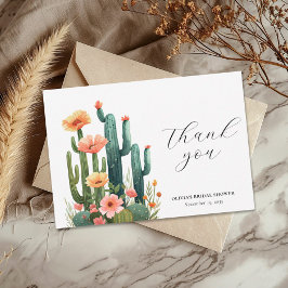 Cactus Fiesta Blommig Bröllopsfest Tack Kort