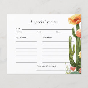 Cactus Fiesta Blommigt Möhippa Recipe-kort