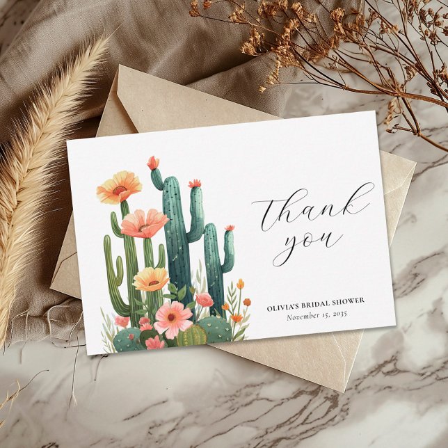 Cactus Fiesta Blommigt Möhippa Tack Kort (Skapare uppladdad)