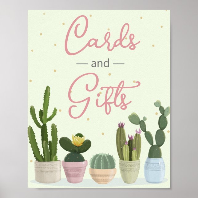 Cactus Fiesta-kort och gåvor Poster (Framsidan)