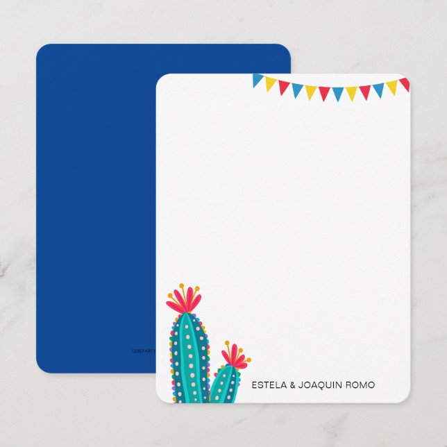 Cactus Fiesta Personlig Note-kort Anteckningskort (Fram/baksida)