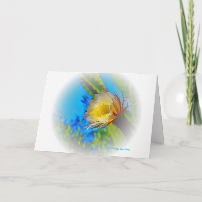 "Cactus Flower #73 Fade" Skriv ut Kort (Framsida)