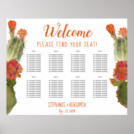 Cactus Flower 8 Bord Blommig Bröllop Placeringspla Poster