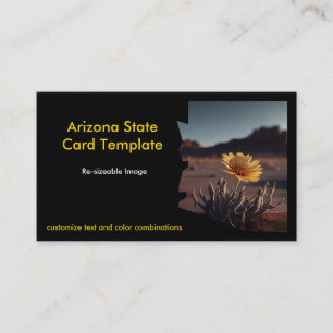Cactus Flower Arizona Karta State Affärskort Visitkort