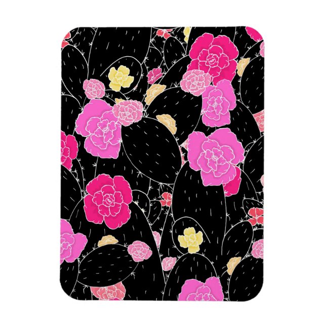 Cactus Flower Art Sketch Magnet (Vertikal)