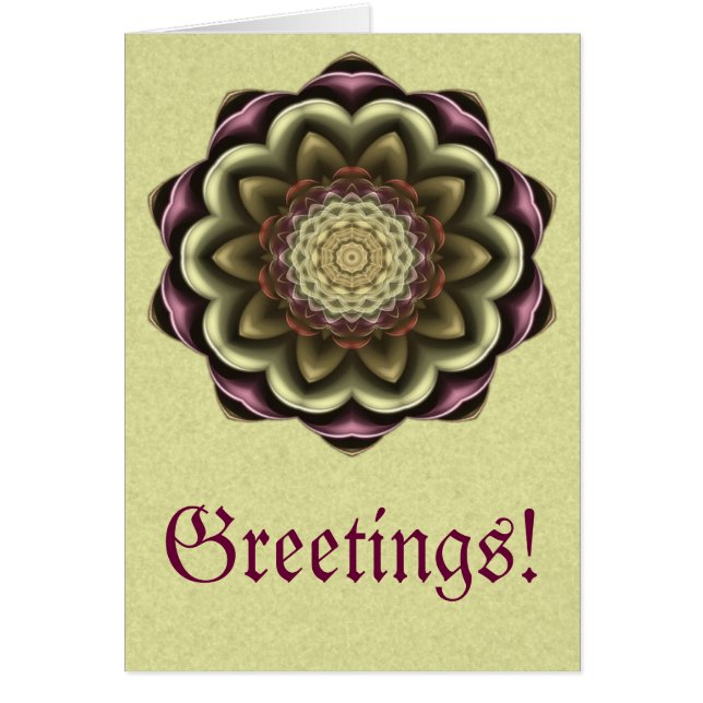 Cactus Flower Kaleidoscope Mandala OBS Kort (Framsidan)