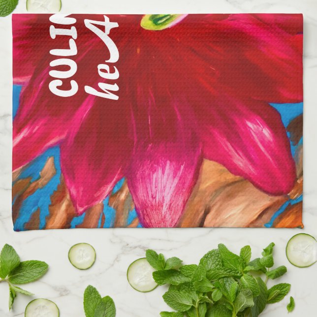 Cactus Flower Kitchen Towel Kökshandduk (Vikta)