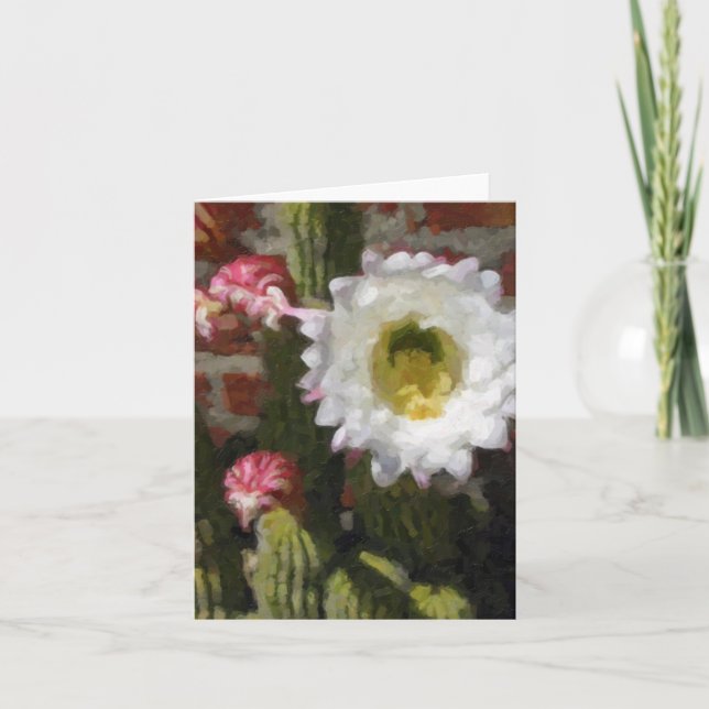 Cactus Flower Note Card Kort (Framsida)