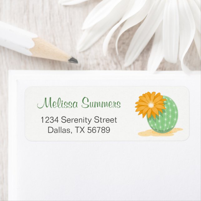 Cactus Flower Returadress Etikett (Insitu)