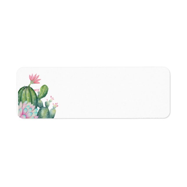 Cactus Flower-Returetiketter Returadress Etikett (Framsidan)