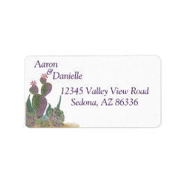 Cactus Flower Return Address Label Adressetikett