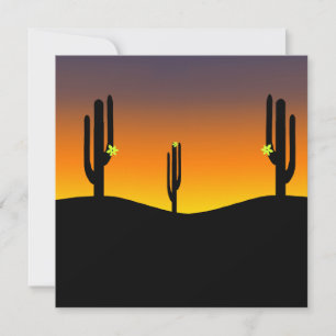 Cactus Flower Sunset Inbjudningar