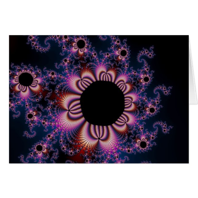 Cactus Flowers - Fractal Card Hälsningskort (Framsidan Horizontal)