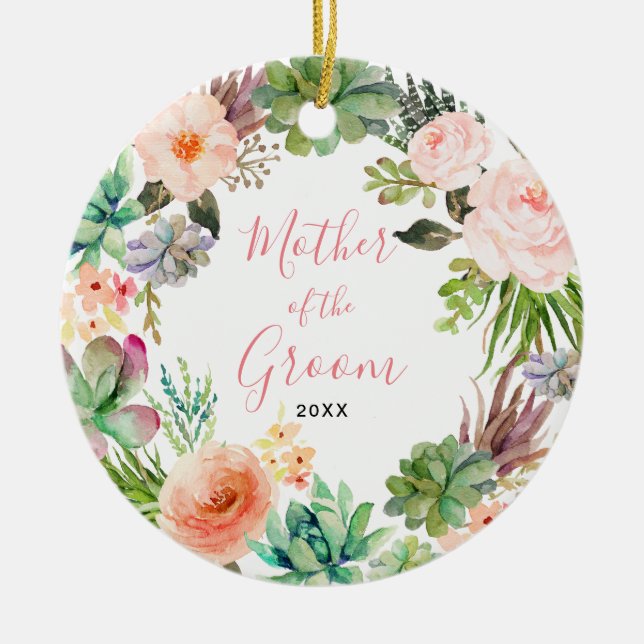 Cactus Flowers Mor i Groom Ornament (Framsidan)