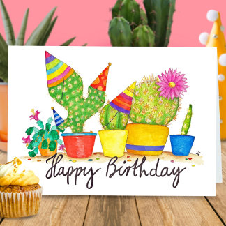 Cactus födelsedagsgratulationskort av Nicole Janes Kort