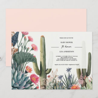 CACTUS FOLIAGE BABY SHOWER INBJUDNINGAR