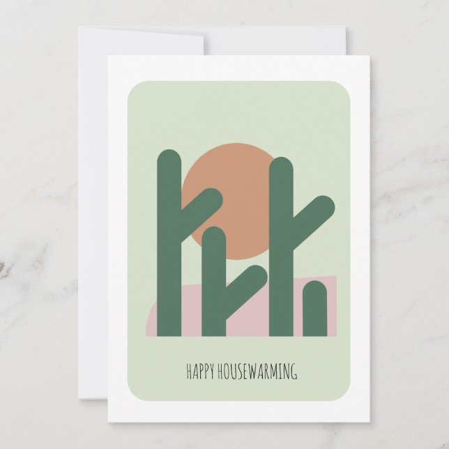 Cactus för husvärmning Krukväxt Sol Ny hem  (Framsida)