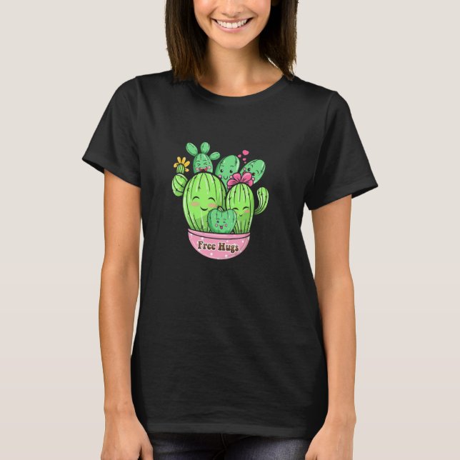 Cactus Free Hug Desert Plant Succulent T Shirt (Framsida)
