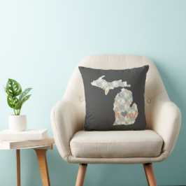 Cactus fyllde Michigan Silhouette med hemmet Kudde