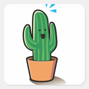 Cactus Fyrkantigt Klistermärke