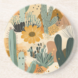 Cactus Garden Bohemian Round Sandstone Underlägg