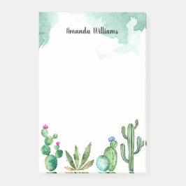 Cactus Garden Personlig Monogram Post-it Block