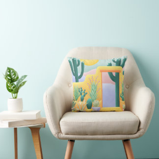 Cactus Garden Southwest Desert Landscape Drawing Kudde