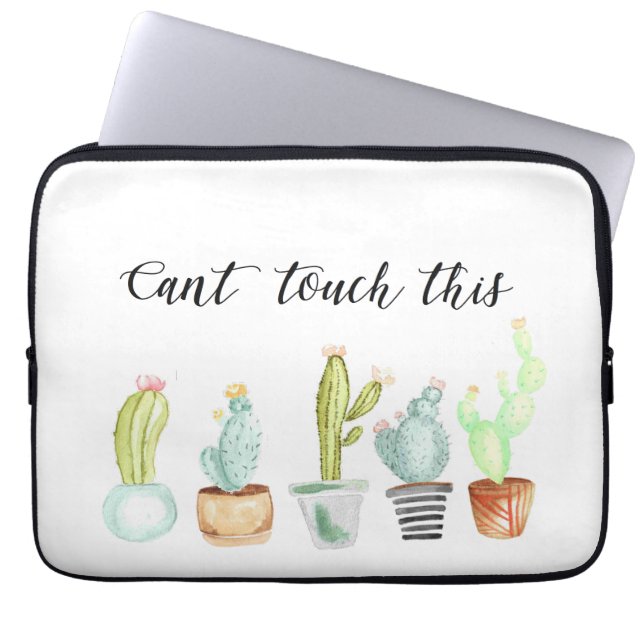 Cactus Garden | Vattenfärg Laptop Sleeve (Framsidan)