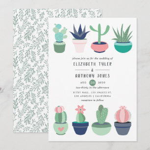 Cactus Garden Wedding Inbjudningar