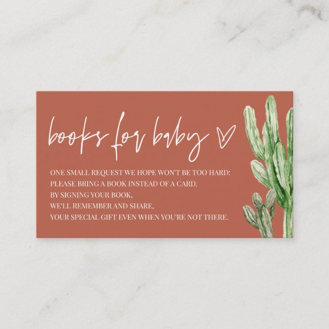 Cactus Gender Neutral Desert Bokar för Baby Tilläggskort (Framsida)