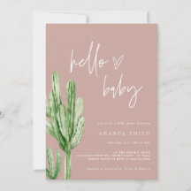 Cactus Gender Neutral Desert Hej Baby Shower Inv.