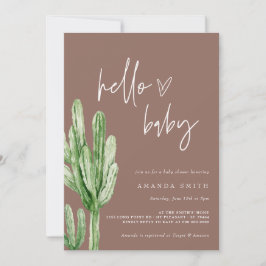 Cactus Gender Neutral Desert Hej Baby Shower Inv Inbjudningar