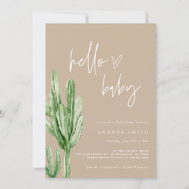 Cactus Gender Neutral Desert Hej Baby Shower Inv. Inbjudningar