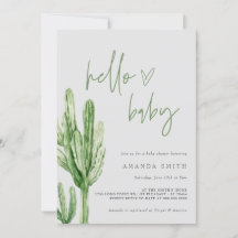 Cactus Gender Neutral Desert Hej Baby Shower Inv.