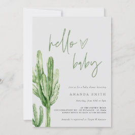 Cactus Gender Neutral Desert Hej Baby Shower Inv. Inbjudningar