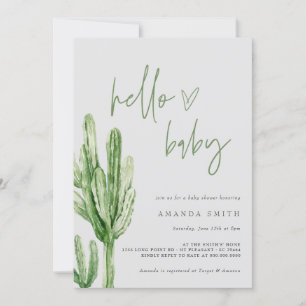 Cactus Gender Neutral Desert Hej Baby Shower Inv. Inbjudningar