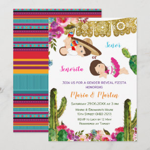 Cactus Gender Reveal Fiesta Inbjudan