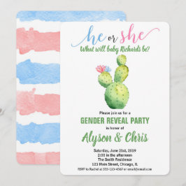 Cactus gender visar inbjudan fiesta succult