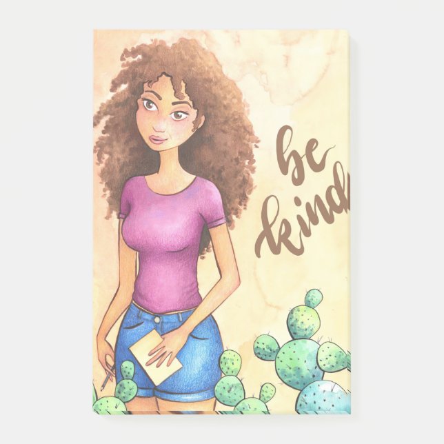 Cactus Girl Be Kind Post-it Block (Framsida)